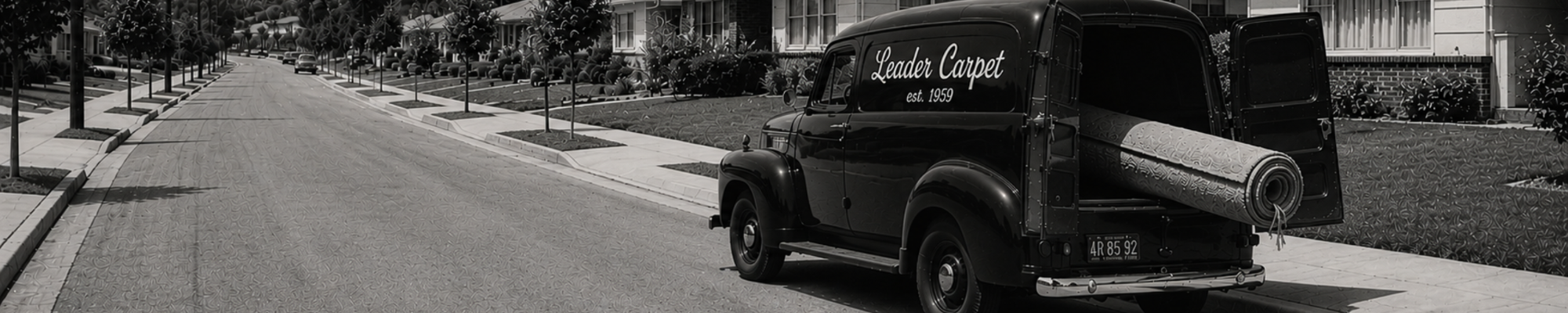 Leader Flooring vintage delivery truck