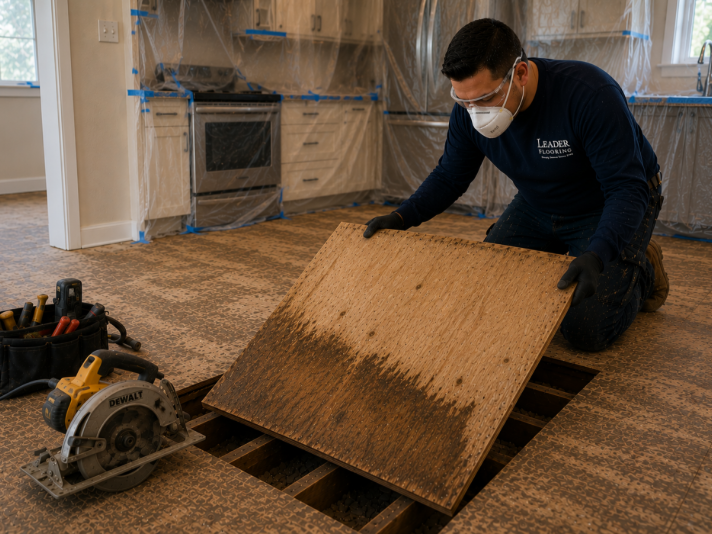 Removing damaged Plywood