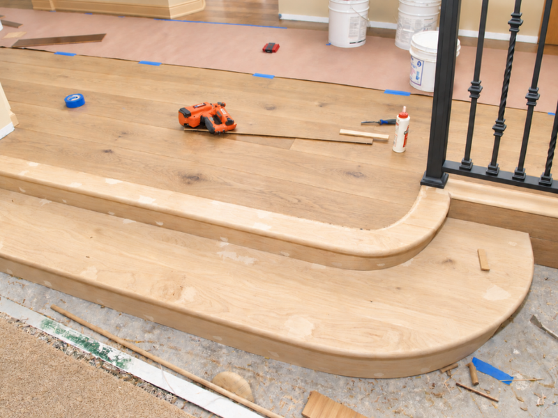 Light Oak Stair Renovation in Progress