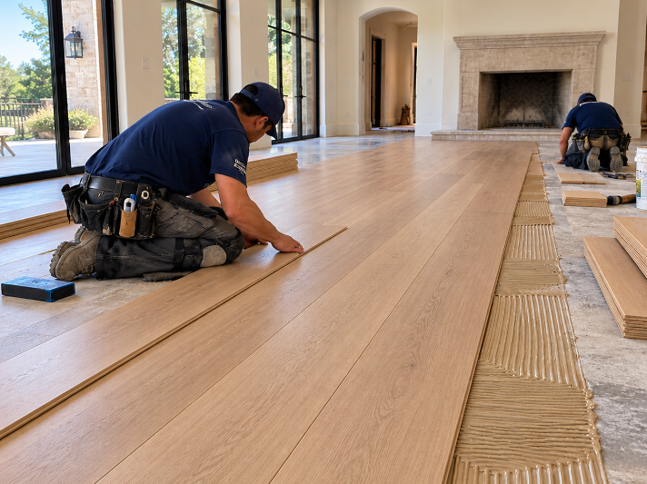 Wide-Plank Flooring Installation in Agoura Hills Home