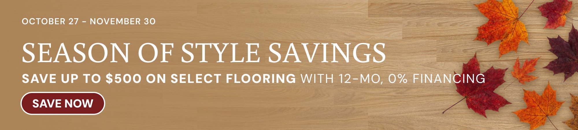Season of style savings, up to $500 off