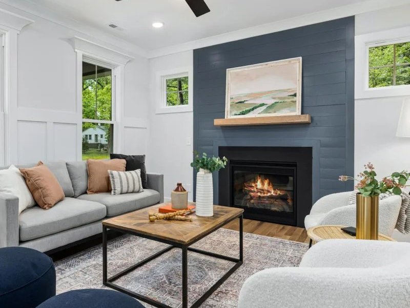 Area rug in a stylish Malibu, CA home