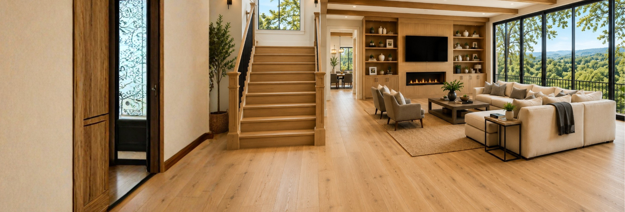 Stylish home in Agoura Hills CA with custom stair and new flooring